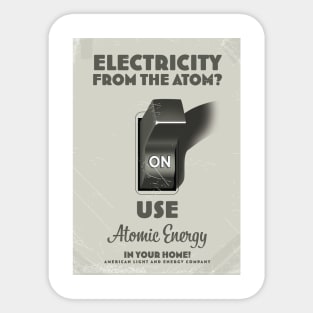 Atomic Age electricity poster. Sticker